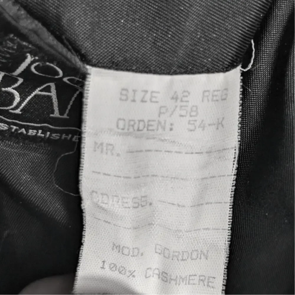 Jos A Bank 42R Cashmere Blazer Mens Gordon Black Two Button Sport Coat Jacket